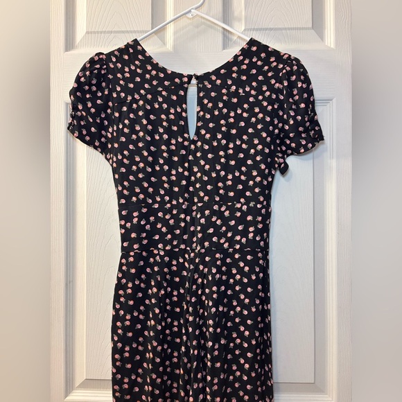 Free People Mia Black & Pink Rose Jumpsuit - Picture 8 of 11